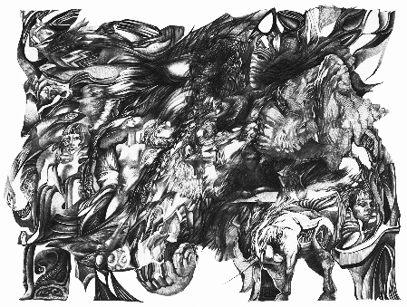 «Діва і Єдиноріг». 2000. Папір, олівець